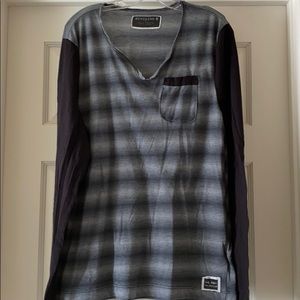 Division E long sleeve t grey strip pocket  tshirt